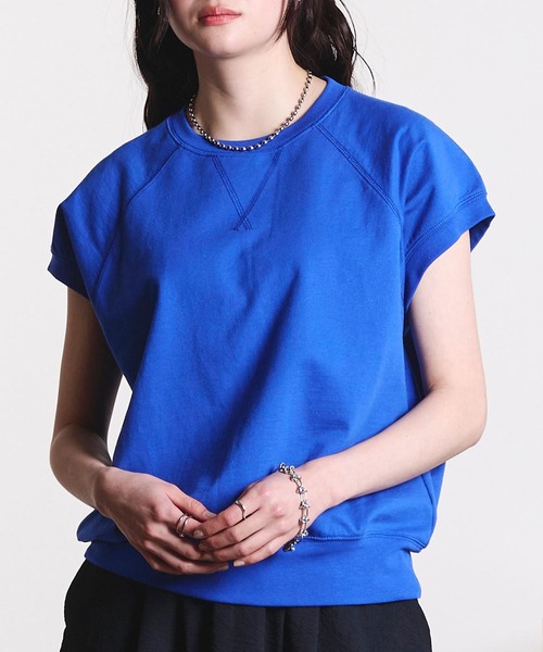 ROSE BUD（ローズバッド）の「CAP SLEEVE SWEAT（スウェット・レディース・ライトグレー/チャコール/ブルー・ONE SIZE）」の3枚目の写真
