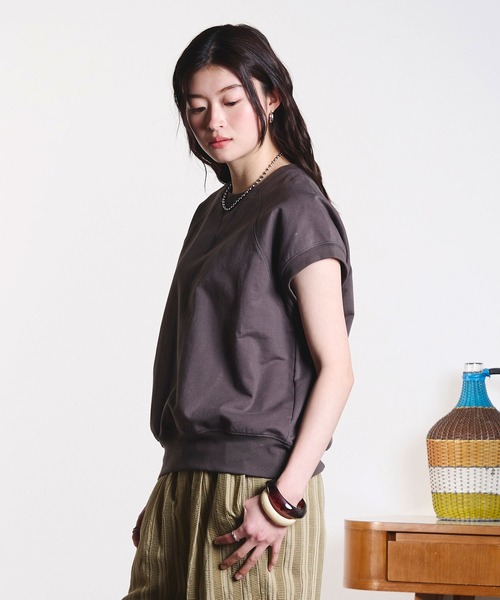 ROSE BUD（ローズバッド）の「CAP SLEEVE SWEAT（スウェット・レディース・ライトグレー/チャコール/ブルー・ONE SIZE）」の6枚目の写真