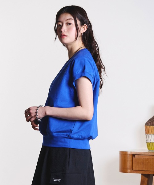 ROSE BUD（ローズバッド）の「CAP SLEEVE SWEAT（スウェット・レディース・ライトグレー/チャコール/ブルー・ONE SIZE）」の14枚目の写真