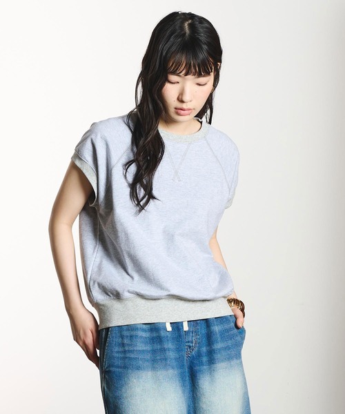 ROSE BUD（ローズバッド）の「CAP SLEEVE SWEAT（スウェット・レディース・ライトグレー/チャコール/ブルー・ONE SIZE）」の19枚目の写真