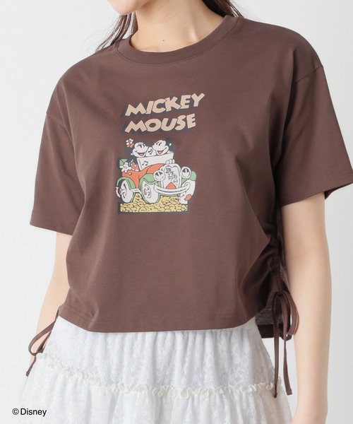 Honeys（ハニーズ）の「【ハニさら・接触冷感・ＵＶカット】ディズニー／脇ドロストＴ（Tシャツ/カットソー・レディース・グリーン系1/レッド系1/ホワイト系1/ブラウン系1/ブラック系1・L/M/S）」の3枚目の写真