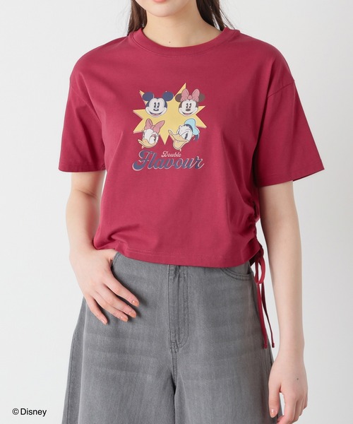 Honeys（ハニーズ）の「【ハニさら・接触冷感・ＵＶカット】ディズニー／脇ドロストＴ（Tシャツ/カットソー・レディース・グリーン系1/レッド系1/ホワイト系1/ブラウン系1/ブラック系1・L/M/S）」の17枚目の写真