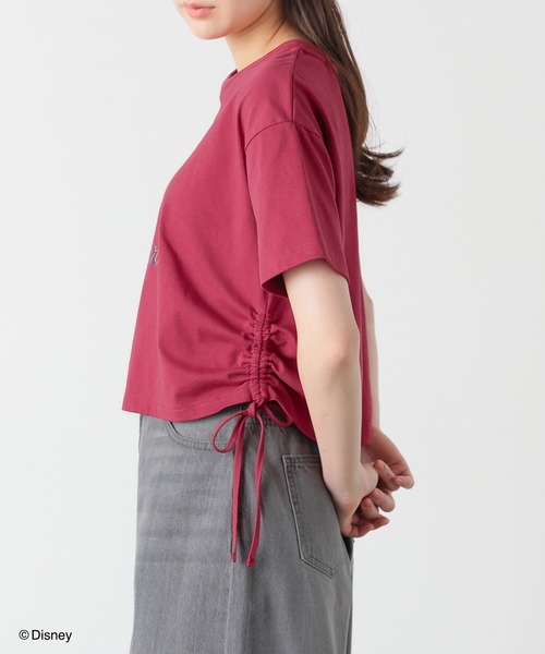 Honeys（ハニーズ）の「【ハニさら・接触冷感・ＵＶカット】ディズニー／脇ドロストＴ（Tシャツ/カットソー・レディース・グリーン系1/レッド系1/ホワイト系1/ブラウン系1/ブラック系1・L/M/S）」の16枚目の写真