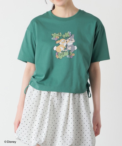 Honeys（ハニーズ）の「【ハニさら・接触冷感・ＵＶカット】ディズニー／脇ドロストＴ（Tシャツ/カットソー・レディース・グリーン系1/レッド系1/ホワイト系1/ブラウン系1/ブラック系1・L/M/S）」の11枚目の写真
