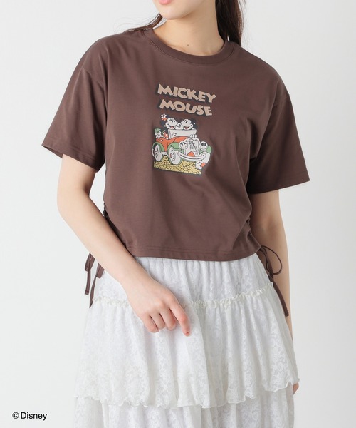Honeys（ハニーズ）の「【ハニさら・接触冷感・ＵＶカット】ディズニー／脇ドロストＴ（Tシャツ/カットソー・レディース・グリーン系1/レッド系1/ホワイト系1/ブラウン系1/ブラック系1・L/M/S）」の8枚目の写真