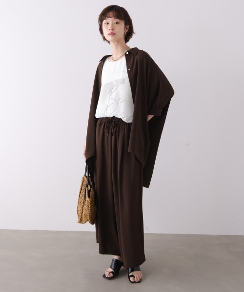 Bou Jeloud(ブージュルード)の「麻ライクギャザースリーブチュニック(チュニック・レディース・ブルー/ホワイト系その他/ブラウン/ブラック・38)」の20枚目の写真