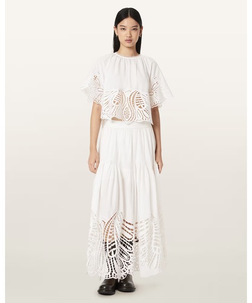 ALLSAINTS(オールセインツ)の「FEMI RELAXED FIT BRODERIE TOP | FEMI リラックス フィット ブロダリー トップ(その他トップス・レディース・ホワイト・6/10/8/4)」の4枚目の写真