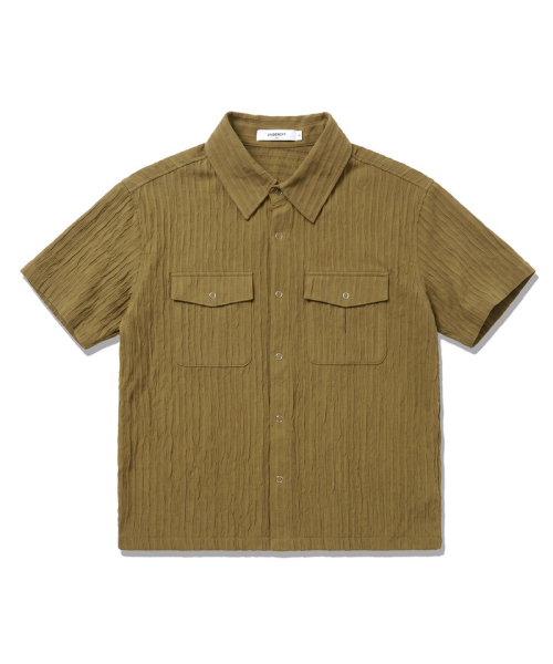 UNDEROFF（アンダーオフ）の「リンクルクロップポケット半袖シャツカーキ（シャツ/ブラウス・メンズ・カーキ・LARGE/X-LARGE/MEDIUM）」の6枚目の写真