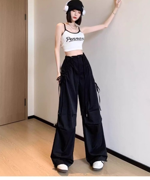 Ritzy(リッツィー)の「サイド紐デザイン ルーズワイドカーゴパンツ(その他パンツ・レディース・ダークグレー/ライトグレー/ブラック・L/M)」の16枚目の写真