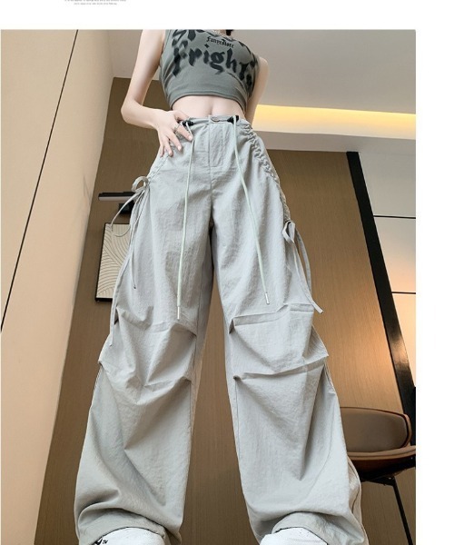 Ritzy(リッツィー)の「サイド紐デザイン ルーズワイドカーゴパンツ(その他パンツ・レディース・ダークグレー/ライトグレー/ブラック・L/M)」の6枚目の写真