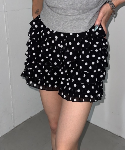 Bamm(バム)の「アソートフリルレースショートパンツ(その他パンツ・レディース・ブラック/ホワイト/ブラック系その他/レオパード/ホワイト系その他・FREE)」の4枚目の写真