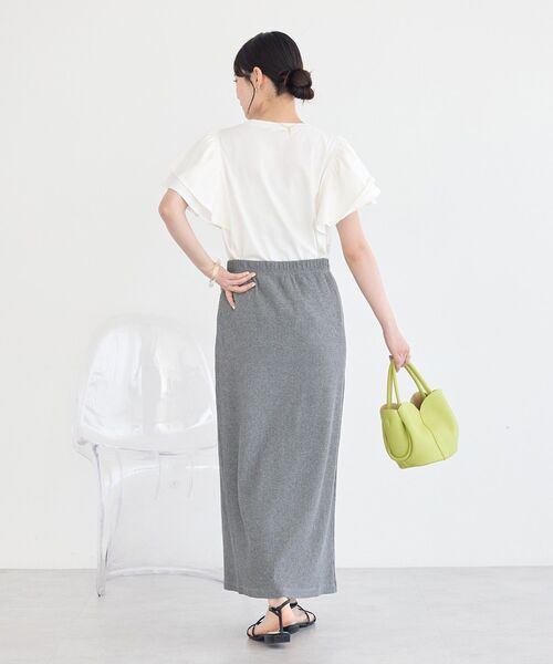 earth music&ecology(アースミュージックアンドエコロジー)の「フリルスリーブプルオーバー(Tシャツ/カットソー・レディース・杢グレー/オフホワイト/ブラック・FREE)」の21枚目の写真