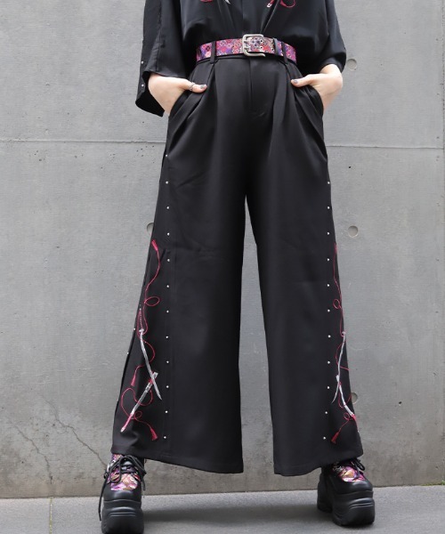 REZEN（リゼン）の「刀×スタッズ袴パンツ（その他パンツ・メンズ・ライトグレー/ブラック/ローズ/ブルーパープル・SMALL/MEDIUM/LARGE）」の4枚目の写真