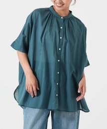 ふわ軽コットンシアー半袖チュニック