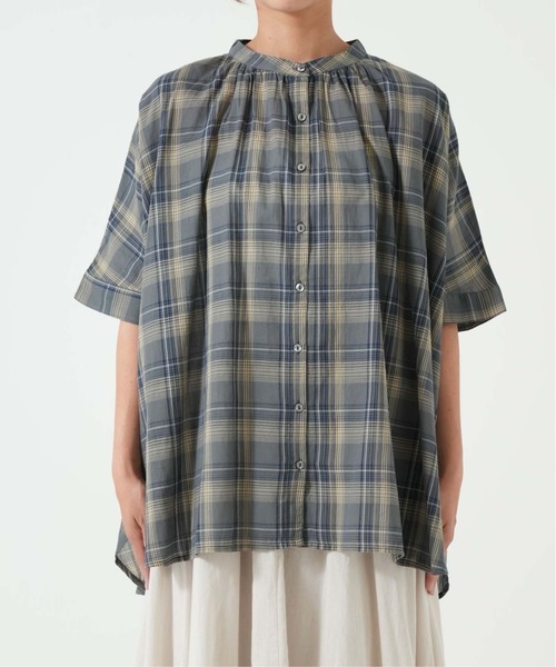HEART MARKET(ハートマーケット)の「ふわ軽コットンシアー半袖チュニック(シャツ/ブラウス・レディース・ベージュ/チャコールグレー/グリーン/ブラック/ネイビー系/ナチュラル・FREE)」の16枚目の写真