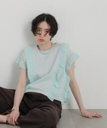 シフォンフリルカットソー