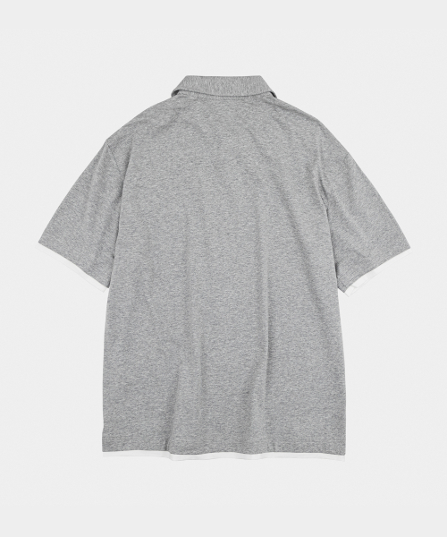 LETTERCOMO(レテルコモ)の「ダストレイヤード半袖ポロシャツグレー(Tシャツ/カットソー・メンズ・グレー・MEDIUM/LARGE)」の3枚目の写真