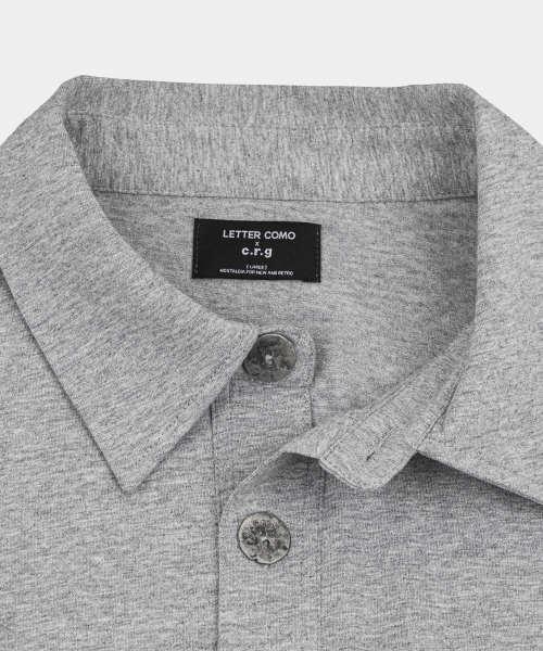 LETTERCOMO(レテルコモ)の「ダストレイヤード半袖ポロシャツグレー(Tシャツ/カットソー・メンズ・グレー・MEDIUM/LARGE)」の4枚目の写真