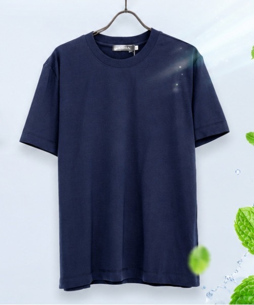 BENUSTA(ベヌスタ)の「『BENUSTA/ベヌスタ』【ミントの香り付き】半袖Tシャツ【GC】(Tシャツ/カットソー・メンズ・ピンク/ネイビー/ブラック/ホワイト・L/M)」の3枚目の写真