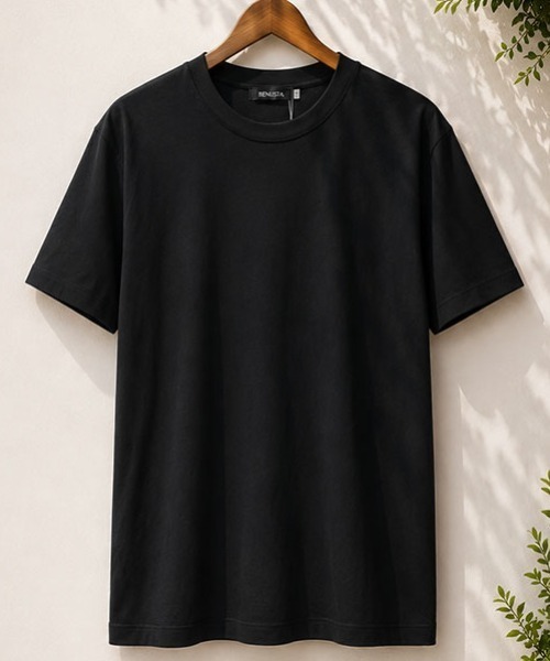 BENUSTA(ベヌスタ)の「『BENUSTA/ベヌスタ』【ミントの香り付き】半袖Tシャツ【GC】(Tシャツ/カットソー・メンズ・ピンク/ネイビー/ブラック/ホワイト・L/M)」の5枚目の写真