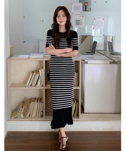 セール】SUMMER KNIT BORDER DRESS（ワンピース）｜BIRTHDAY BASH