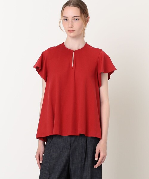 TOMORROWLAND collection（トゥモローランドコレクション）の「コットンスティッチ チュニックプルオーバー（Tシャツ/カットソー・レディース・レッド/ダークブラウン・36）」の6枚目の写真