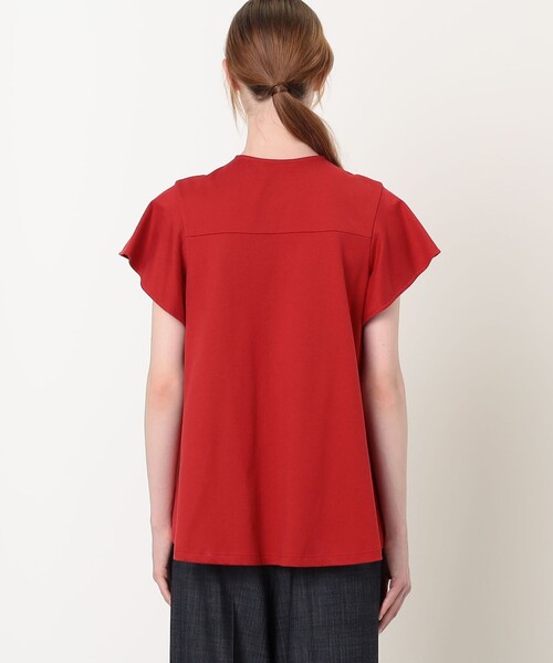 TOMORROWLAND collection（トゥモローランドコレクション）の「コットンスティッチ チュニックプルオーバー（Tシャツ/カットソー・レディース・レッド/ダークブラウン・36）」の8枚目の写真