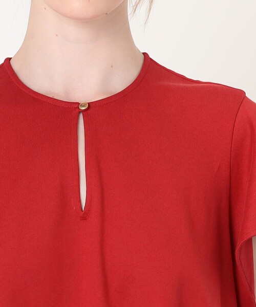 TOMORROWLAND collection（トゥモローランドコレクション）の「コットンスティッチ チュニックプルオーバー（Tシャツ/カットソー・レディース・レッド/ダークブラウン・36）」の9枚目の写真