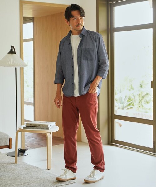 ikka（イッカ）の「シアーデニム／チェック七分袖シャツ（シャツ/ブラウス・メンズ・ブラウン/ブラック/ネイビー・M/L/XL/S）」の19枚目の写真