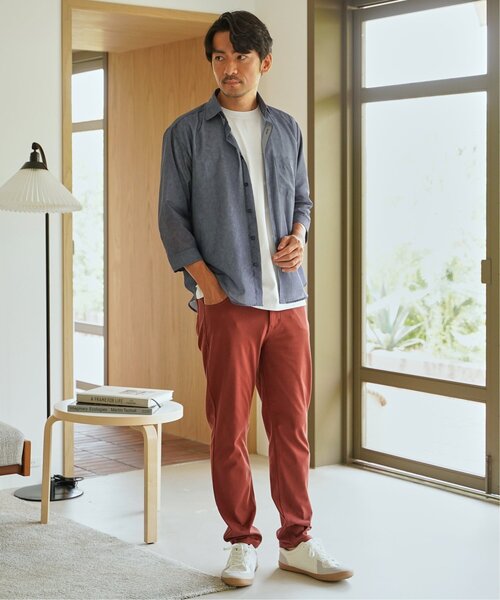 ikka（イッカ）の「シアーデニム／チェック七分袖シャツ（シャツ/ブラウス・メンズ・ブラウン/ブラック/ネイビー・M/L/XL/S）」の20枚目の写真