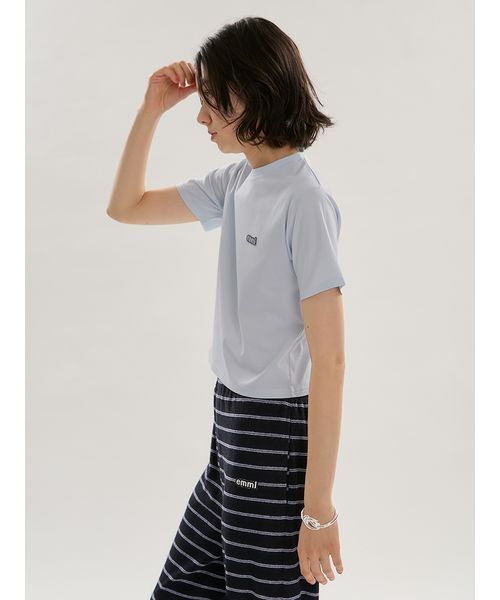 emmi(エミ)の「emmiロゴコンパクトTシャツ(Tシャツ/カットソー・レディース・ライトブルー/ブラック/オフホワイト・F)」の9枚目の写真