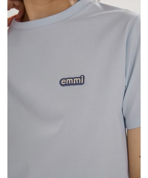 emmi(エミ)の「emmiロゴコンパクトTシャツ(Tシャツ/カットソー・レディース・ライトブルー/ブラック/オフホワイト・F)」の10枚目の写真