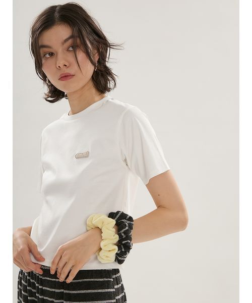 emmi(エミ)の「emmiロゴコンパクトTシャツ(Tシャツ/カットソー・レディース・ライトブルー/ブラック/オフホワイト・F)」の13枚目の写真