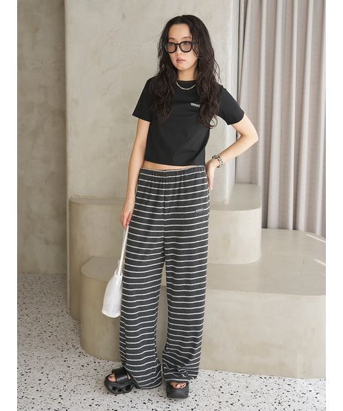 emmi(エミ)の「emmiロゴコンパクトTシャツ(Tシャツ/カットソー・レディース・ライトブルー/ブラック/オフホワイト・F)」の16枚目の写真