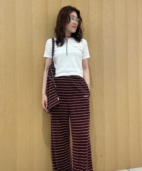 emmi(エミ)の「emmiロゴコンパクトTシャツ(Tシャツ/カットソー・レディース・ライトブルー/ブラック/オフホワイト・F)」の22枚目の写真