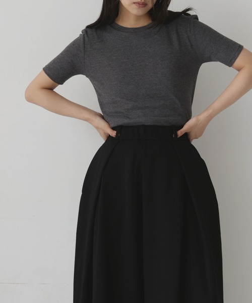 hellam(へラム)の「ボンディングタックワイドパンツ(スウェットパンツ・レディース・ブラウン/チャコール/アイボリー/ブラック・FREE)」の12枚目の写真