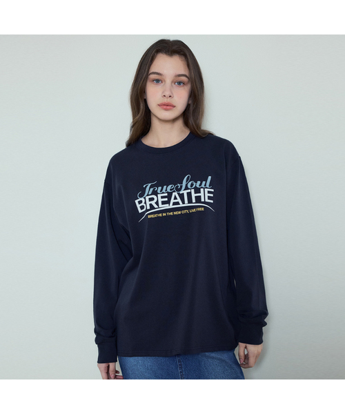 WEDNESDAYOASISFORWOMEN(ウェンズデー オアシス フォー ウーマン)の「W/ブリーズロングスリーブTシャツ_3カラー(W25-TP09)(Tシャツ/カットソー・レディース・ネイビー/グレー/Cream・OS)」の3枚目の写真