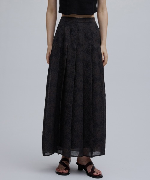 SHEER DAMASK JACQUARD PLEATED SKIRT（スカート）｜Ameri（アメリ）の