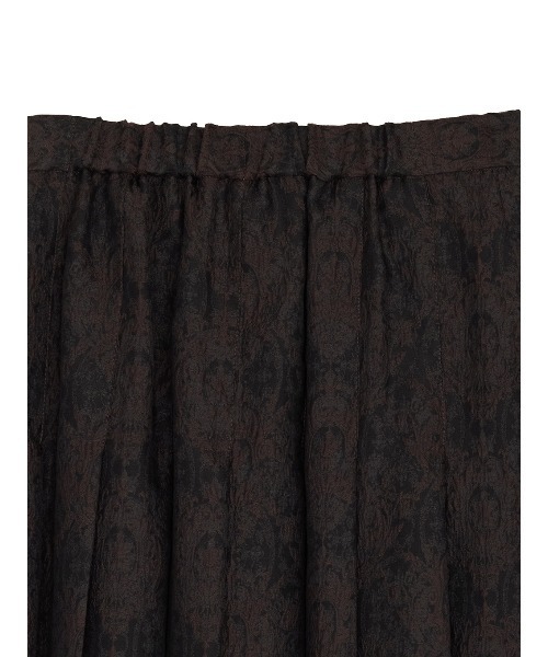 Ameri（アメリ）の「SHEER DAMASK JACQUARD PLEATED SKIRT（スカート・レディース・ダークブラウン/アイボリー・SMALL/MEDIUM）」の4枚目の写真