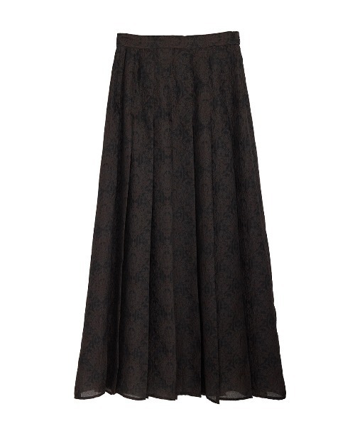 Ameri（アメリ）の「SHEER DAMASK JACQUARD PLEATED SKIRT（スカート・レディース・ダークブラウン/アイボリー・SMALL/MEDIUM）」の19枚目の写真