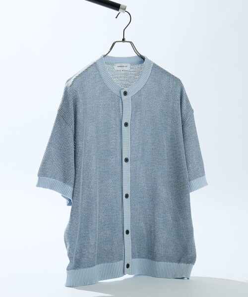 ABAHOUSE（アバハウス）の「シアーワッフル クルーネックカーディガン（カーディガン/ボレロ・メンズ・ブラック/オフホワイト/カーキ/サックスブルー・46/48）」の16枚目の写真