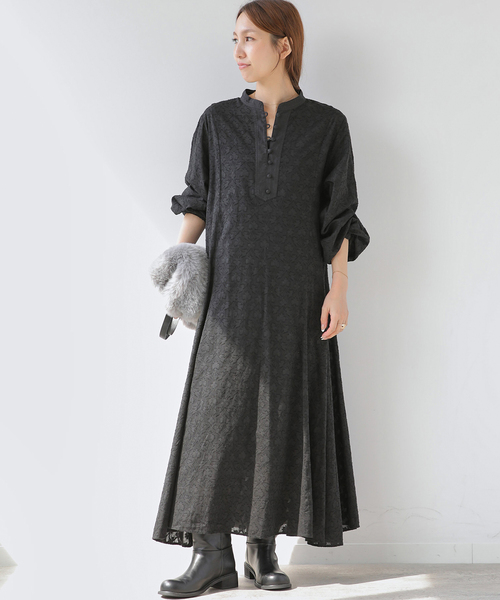 JOURNAL STANDARD relume(ジャーナルスタンダード レリューム)の「《WEB限定追加》コットンジャガードフレアワンピース(ワンピース・レディース・ホワイト/ブラック・FREE)」の3枚目の写真