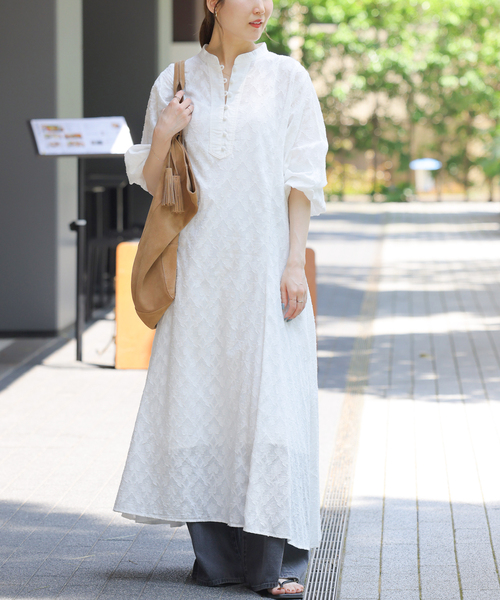 JOURNAL STANDARD relume(ジャーナルスタンダード レリューム)の「《WEB限定追加》コットンジャガードフレアワンピース(ワンピース・レディース・ホワイト/ブラック・FREE)」の16枚目の写真