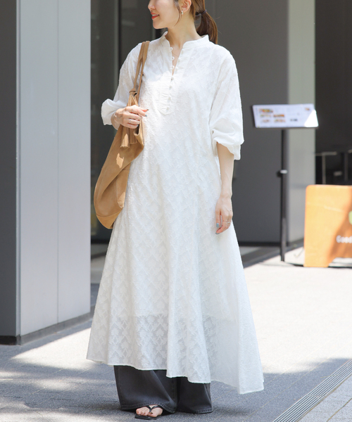 JOURNAL STANDARD relume(ジャーナルスタンダード レリューム)の「《WEB限定追加》コットンジャガードフレアワンピース(ワンピース・レディース・ホワイト/ブラック・FREE)」の17枚目の写真