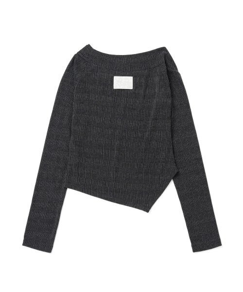 MILLO WOMEN（ミロウーマン）の「ワンショルダーツイストTシャツ[チャコール]（Tシャツ/カットソー・レディース・その他・FREE）」の2枚目の写真