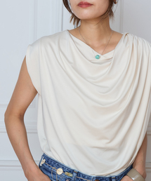 IENA LA BOUCLE メランジドレープカットソー