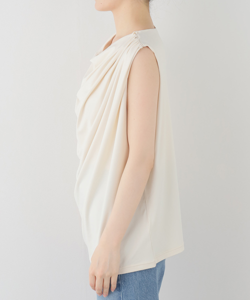 IENA LA BOUCLE(イエナラブークル)の「IENA LA BOUCLE メランジドレープカットソー(Tシャツ/カットソー・レディース・ホワイト/グレー・FREE)」の3枚目の写真