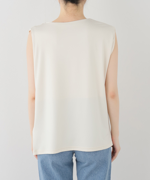 IENA LA BOUCLE(イエナラブークル)の「IENA LA BOUCLE メランジドレープカットソー(Tシャツ/カットソー・レディース・ホワイト/グレー・FREE)」の4枚目の写真