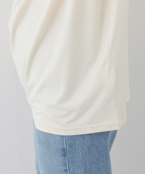 IENA LA BOUCLE(イエナラブークル)の「IENA LA BOUCLE メランジドレープカットソー(Tシャツ/カットソー・レディース・ホワイト/グレー・FREE)」の6枚目の写真