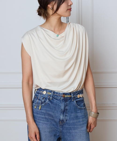 IENA LA BOUCLE(イエナラブークル)の「IENA LA BOUCLE メランジドレープカットソー(Tシャツ/カットソー・レディース・ホワイト/グレー・FREE)」の13枚目の写真